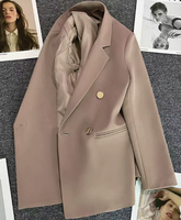 Veste de Costume Élégante pour Femme, Nouvelle Version Coréenne Printemps-Automne 2026, Style Célébrité Internet, Double Boutonnage, pour Affaires