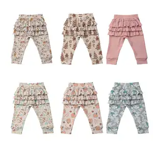 Leggings avec impression personnalisée à prix bon marché vente directe d'usine pantalon d'automne en tissu doux pour bébé fille