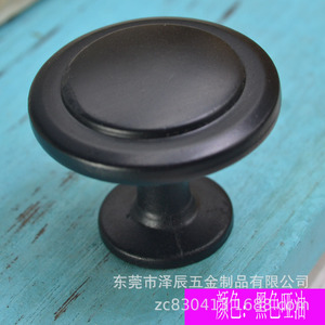 <b>Black</b> Zinc Alloy Cabinet <b>Knob</b> Round Traditional Style For Drawer Door 25 Pack Durable Furniture Handle - Product Image 4