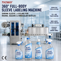 Machine d'application automatique d'étiquettes thermorétractables pour contenants ronds en plastique et en verre, fonctionnement stable