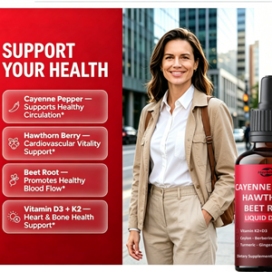 Gotas Líquidas de Pimienta de Cayena, Espino Blanco y Raíz de Remolacha de Marca Privada con Vitamina K2+D3, 2 fl. oz. oz. Suplemento Dietético para el Apoyo de la Salud del Corazón - Product Image 4