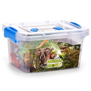 子供用プラスチック製 32個の野生の森の動物モデルのおもちゃ 4個の木付き 男の子へのプレゼントに最適 - Product Image 6