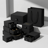 Boîtes à bijoux carrées de qualité supérieure pour colliers, bagues et bracelets, avec fermeture à cordon, emballage cadeau portable pour ensemble de boucles d'oreilles