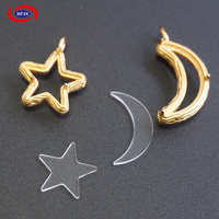 Customized Special Shaped Star Moon Transparent Glass Disc, High Gloss Polished Jewelry Accessories Inlaid with Tempered Glass