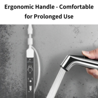 YEETE Ensemble de pulvérisateur de bidet carré moderne, pistolet de lavage des mains en métal, certifié WaterMark WRAS, jet de pulvérisation pour projets hôteliers