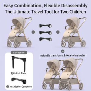 Chariot pliable haut de gamme pour enfants, poussette double pour jumeaux, chariot de transport pour bébés, poussette à 2 places pour le camping en plein air et les courses - Product Image 5