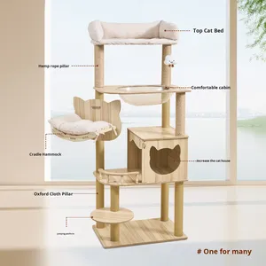 Rak Panjat Kucing Model Pohon Kombinasi Papan Padat Minimalis Rumah Kucing Tiang Garukan Kapsul Luar Angkasa Rak Y-36 Grosir - Product Image 2