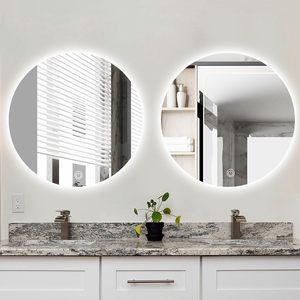 80CM <span class=keywords><strong>100CM</strong></span> Led Lighting Dimmable Touch Miroir mural étanche Smart Round Miroir de salle de bain Miroir rétroéclairé sans cadre - Product Image 6