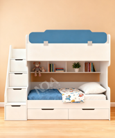 Lit superposé pour enfants avec tiroirs et rangements, lit superposé en bois pour enfants avec étagère, meubles de chambre à coucher modernes, lit superposé double pour enfant