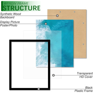 Khung ảnh nhựa DX Designs khổ A4 A3 có khóa bấm, dùng để trưng bày poster, tranh in, trang trí phòng trưng bày nghệ thuật - Product Image 4