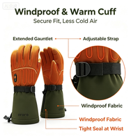 Gants de ski et de snowboard chauffants, ignifuges, légers, imperméables, antidérapants, compatibles avec les écrans tactiles, sports d'hiver, moto