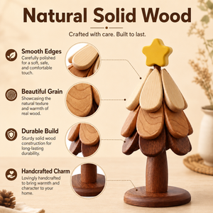 Custom Solid Wooden <b>Trivet</b> Christmas Tree Foldable Heat Resistant Pot Holder for Dining Table Decor Anti-Hot Bowl Mat - Product Image 3