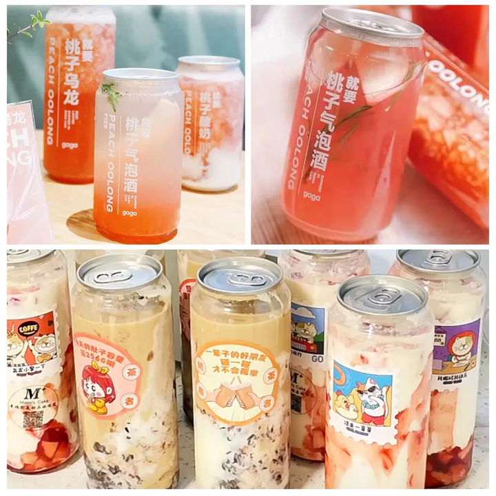 PET 캔 330ml 500ml 650ml 플라스틱 음료 병 캔 음료수 소다 커피 맥주 보바 차 캔 밀봉 기계| Alibaba.com