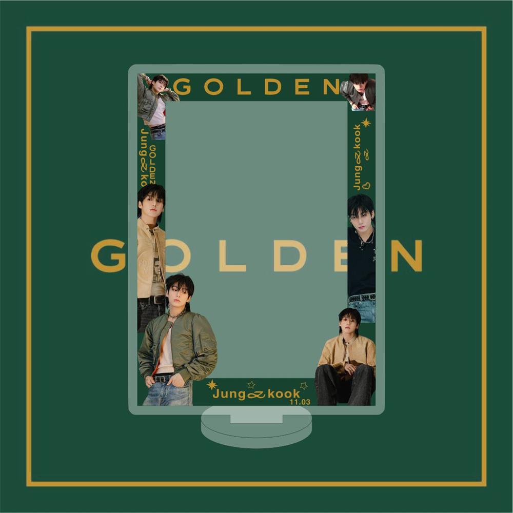 KPOP Jungkook GOLDEN Album Stand Figure - Acrylic Photo Frame