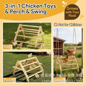 Tiragraffi in legno per polli, colore legno naturale, 4 livelli, per galline <span class=keywords><strong>e</strong></span> <span class=keywords><strong>gallo</strong></span>, uso esterno per fattoria - Product Image 2