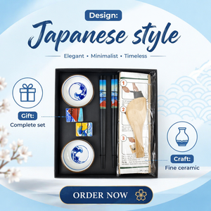 Kit <span class=keywords><strong>de</strong></span> préparation <span class=keywords><strong>de</strong></span> sushi japonais Fujiyama, <span class=keywords><strong>ensemble</strong></span> <span class=keywords><strong>de</strong></span> <span class=keywords><strong>vaisselle</strong></span> réutilisable et écologique <span class=keywords><strong>de</strong></span> <span class=keywords><strong>8</strong></span> pièces avec assiette en céramique et baguettes en bois personnalisées - Product Image 1