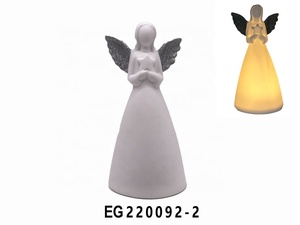 Porcelana branca cerâmica anjo estatueta Natal xmas ornamentos - Product Image 2