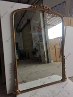 Miroir sur pied antique surdimensionné à fleurs décoratives pleine longueur