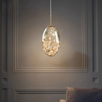 Lampe pendante de luxe de lustres en verre de LED de projet personnalisé de décoration de villa d'hôtel moderne