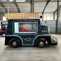 Remorque alimentaire électrique galvanisée pratique et remorquable avec auvent, 4 roues mobiles pour événements de restauration extérieure multifonctionnels