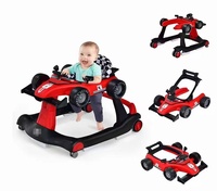 Brightbebe 2-in-1 Walker Lipat Multifungsi Tinggi Dapat Disesuaikan Kecepatan Musik Lampu Anti-Jungkir Kapasitas Beban 15kg Bayi Baru Lahir