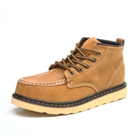 Bottes Martin mi-hautes en cuir véritable pour hommes, style britannique rétro, polyvalentes, pour le travail, la moto et la conduite