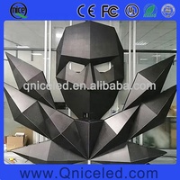 Écran LED dynamique 3D époustouflant en forme de visage, écran LED de forme irrégulière en forme de masque facial, panneau vidéo LED programmable