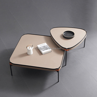 Combinaison créative de design moderne Selle de roche Cuir Ensemble de table à thé chinoise Ensemble de table à café de luxe pour le salon