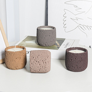 <span class=keywords><strong>Bougeoir</strong></span> coloré de conception originale pot de bougie en béton en céramique vide givré bougie mate mignonne - Product Image 5