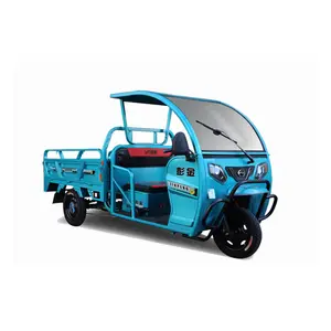 Triciclos eléctricos de carga pesada de alta potencia 1000W 60V Triciclo volquete de carga de cuerpo abierto para transporte de carga agrícola