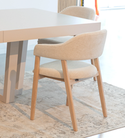 Chaises de salle à manger en bois de luxe modernes nordiques avec accoudoirs rembourrés en tissu pour maison appartement ou hôtels meubles de salle à manger
