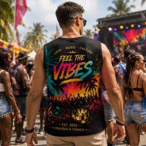 Wholesale Custom Printed <b>Caribbean</b> Carnival Inspired Tank Top Tropical Festival Music Party Graphic Sublimation Sleeveless <b>Shirt</b> - Product Image 2