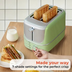 Nova Torradeira Portátil de 2 Fatias com Abertura Larga, <span class=keywords><strong>7</strong></span> Temperaturas Predefinidas e Função Descongelar, Pequena Torradeira Doméstica para Pão e Sanduíches - Product Image 6