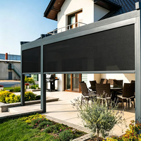 Persianas enrollables exteriores con control remoto, resistentes al viento, impermeables, ignífugas, personalizadas para terrazas y ventanas exteriores.