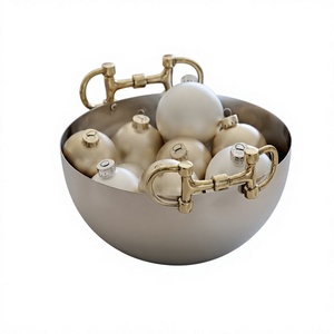 Cuenco Decorativo de Metal Premium con Asas de Bocado de Caballo, Centro de Mesa, Accesorio de Decoración para el Hogar - Product Image 5