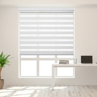 Store occultant noir motorisé double à rouleaux, rechargeable, jour et nuit, type zèbre, avec système Tuya Smart Blinds pour hôtel