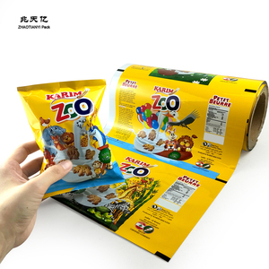 Film d'emballage de Biscuits en plastique imprimé en usine directe Film d'emballage d'emballage d'animal de dessin animé BOPP blanc métallique personnalisé - Product Image 1
