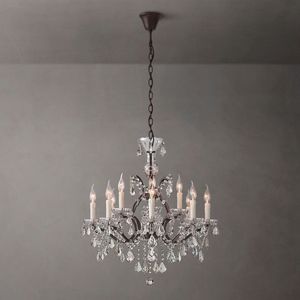 Lustre classique en cristal de fer personnalisé pour la décoration de restaurant de mariage en laiton doré d'Europe - Product Image 6