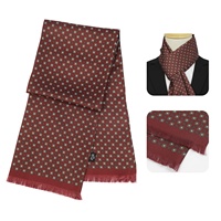 Écharpe de qualité supérieure fabriquée en usine, en twill de soie 12 mm, imprimée double face, longue, pour homme, automne/hiver, décontractée, de marque