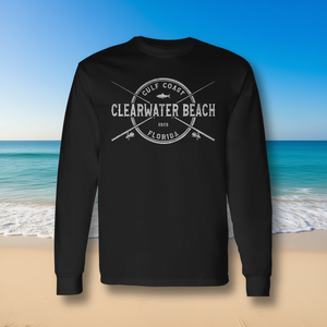 Camiseta de manga larga Clearwater Beach Fl Vintage Crossed Fishing Rods - Product Image 1