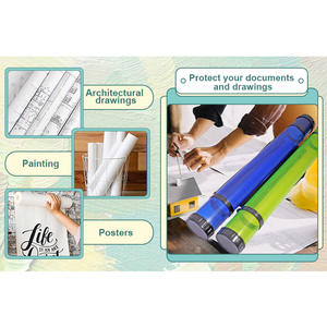 FOSKA Tubo de Almacenamiento de Plástico Resistente para Documentos, Pósteres y Arte, con Tapas, para Estudiantes de Arte, Pintura y Arquitectura - Product Image 3