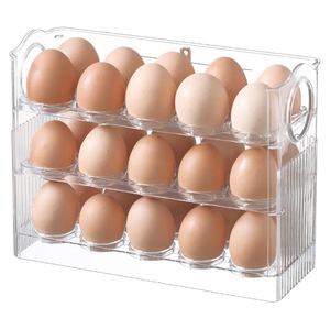 Réfrigérateurs ménagers à 3 niveaux Rangement 30 grilles Porte-oeufs en plastique Boîte de rangement en plastique - Product Image 1