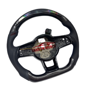 Volante Deportivo Personalizado Modificado con LED, Cuero y Fibra de Carbono para Volkswagen <span class=keywords><strong>Golf</strong></span> Upgrade 6 7 MK4 MK5 MK6 MK7 MK8 GTI <span class=keywords><strong>R</strong></span>-<span class=keywords><strong>Line</strong></span> - Product Image 3