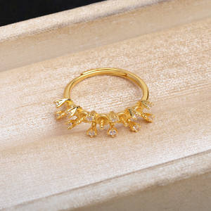 Anillo Abierto de Plata S925 con Perla Pequeña, Soporte para Accesorios, Anillo de 5 Cuentas, 5641, Fornituras y Componentes de Joyería - Product Image 4