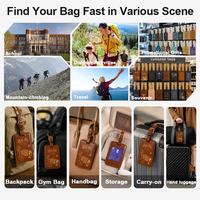 Étiquette de bagage en cuir PU personnalisée avec logo, emplacement pour carte d'embarquement et carte d'identité, accessoires robustes et imperméables, étiquette de bagage en cuir