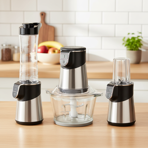 Robot culinaire multifonction 3-en-1 <span class=keywords><strong>pour</strong></span> bébé : mixeur, hachoir à viande, coupe-légumes électrique en acier inoxydable 500W, petit modèle - Product Image 4