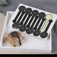 MOQ 100pcs STIKER BUATAN TANGAN Label Strip Panjang Perekat Sendiri untuk Kertas Roti Kue untuk Menyegel Kemasan Kue