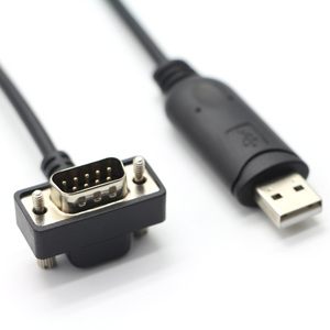 Cable serie RS232 USB A a DB9 con ángulo ascendente de 90 grados, FTDI FT232RL, OEM/ODM, para impresora y escáner POS - Product Image 1