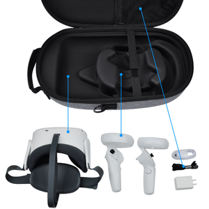Étui de transport rigide en EVA avec fermeture éclair pour casque <span class=keywords><strong>VR</strong></span> <span class=keywords><strong>PICO</strong></span> <span class=keywords><strong>NEO</strong></span> <span class=keywords><strong>3</strong></span>, avec poignée de voyage et sangle de maintien - Product Image 6