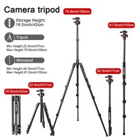 Trépieds en alliage d'aluminium ZOMEI Q173, monopode, support professionnel, trépied pour appareil photo reflex numérique, projecteur, tête sphérique, trépied de photographie, statif